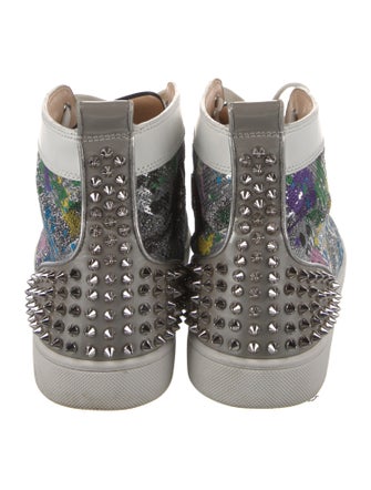 Christian Louboutin Rockstud Spike Sequins Sneakers
