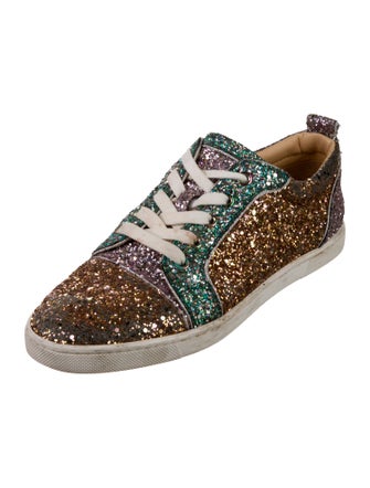Christian Louboutin Glitter Colorblock Pattern Sneakers