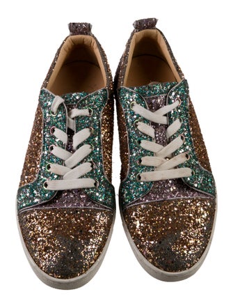 Christian Louboutin Glitter Colorblock Pattern Sneakers