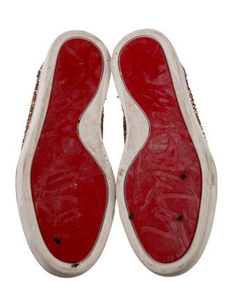 Christian Louboutin Glitter Colorblock Pattern Sneakers