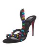 Christian Louboutin Spike Accents Suede Slingback Sandals