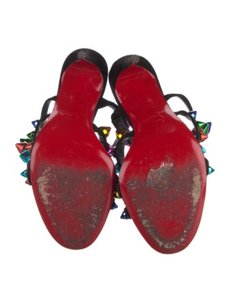 Christian Louboutin Spike Accents Suede Slingback Sandals