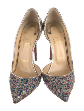Christian Louboutin Sequins Patterned D'Orsay Pumps