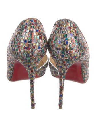 Christian Louboutin Sequins Patterned D'Orsay Pumps