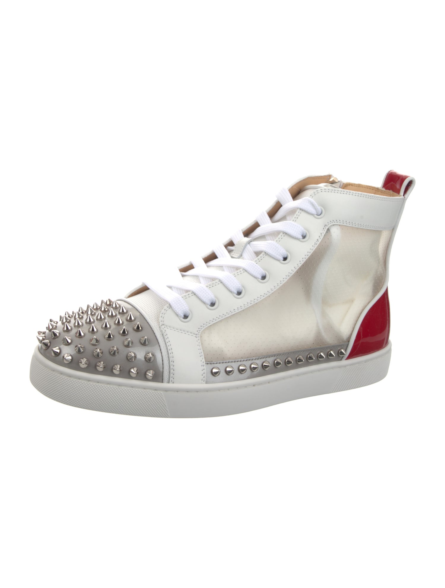 Christian Louboutin Leather Colorblock Pattern Sneakers
