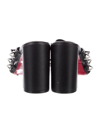 Christian Louboutin Spike Accents Leather Slides