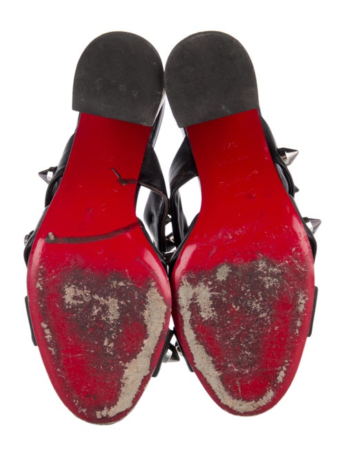 Christian Louboutin Spike Accents Leather Slides
