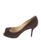 Christian Louboutin Suede Bow Accents Pumps