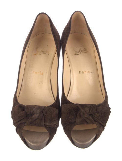 Christian Louboutin Suede Bow Accents Pumps