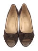 Christian Louboutin Suede Bow Accents Pumps