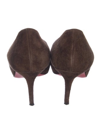 Christian Louboutin Suede Bow Accents Pumps