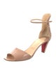 Christian Louboutin Patent Leather Studded Accents Sandals