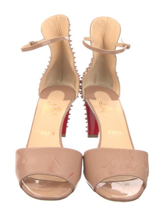 Christian Louboutin Patent Leather Studded Accents Sandals
