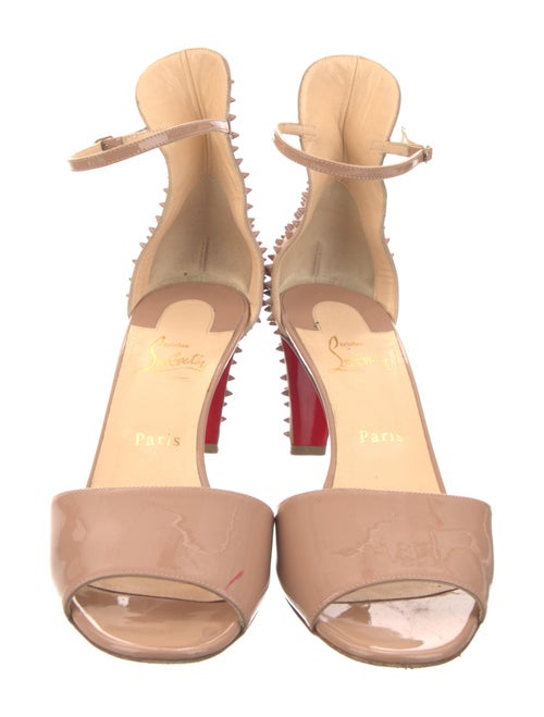 Christian Louboutin Patent Leather Studded Accents Sandals