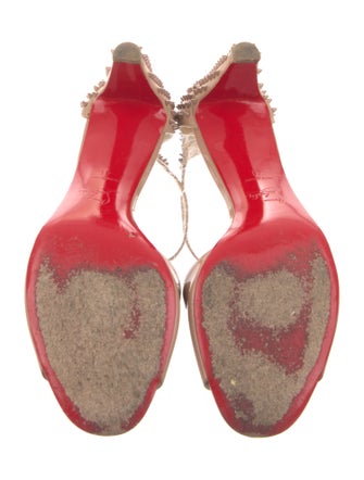 Christian Louboutin Patent Leather Studded Accents Sandals