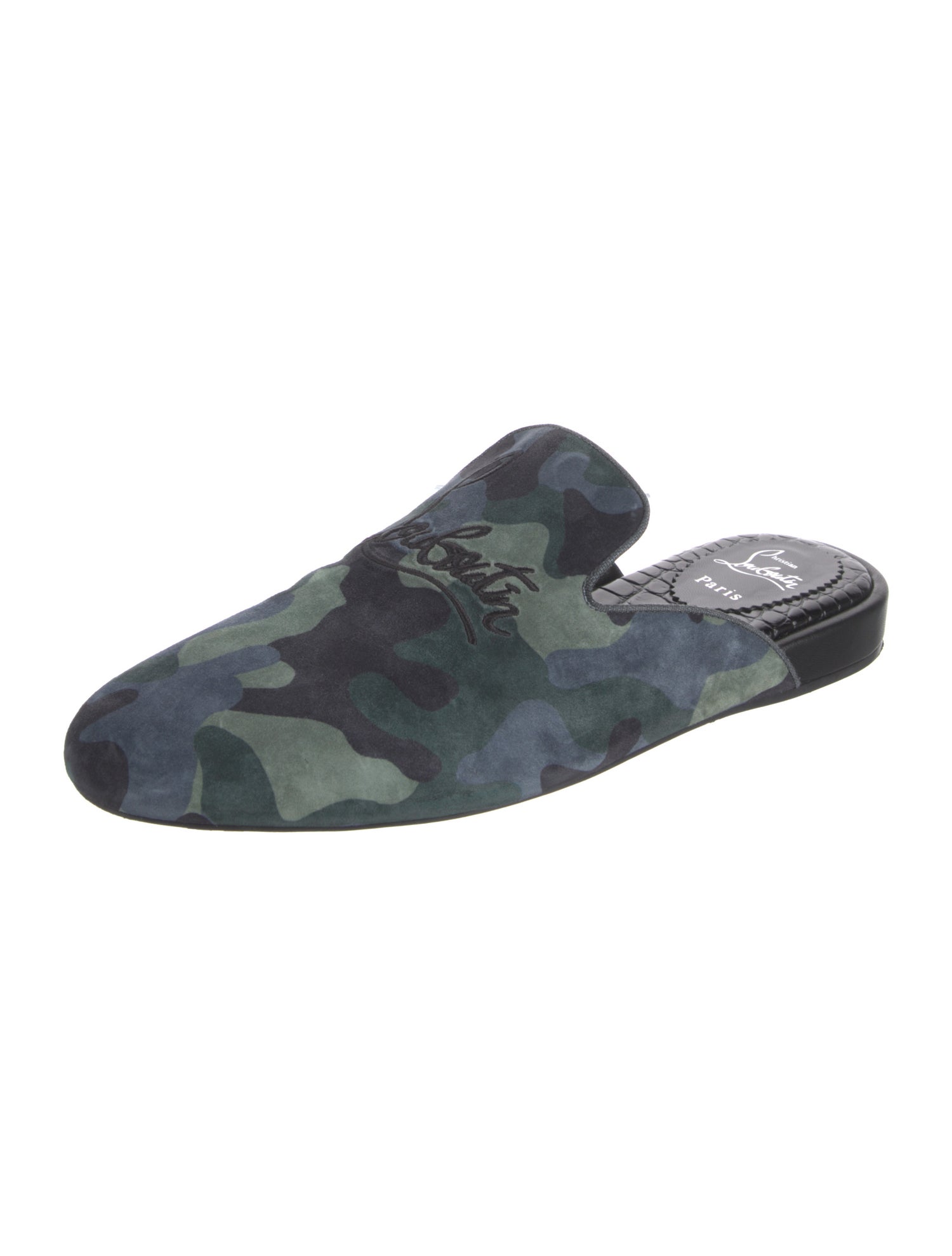 Christian Louboutin Suede Printed Slippers
