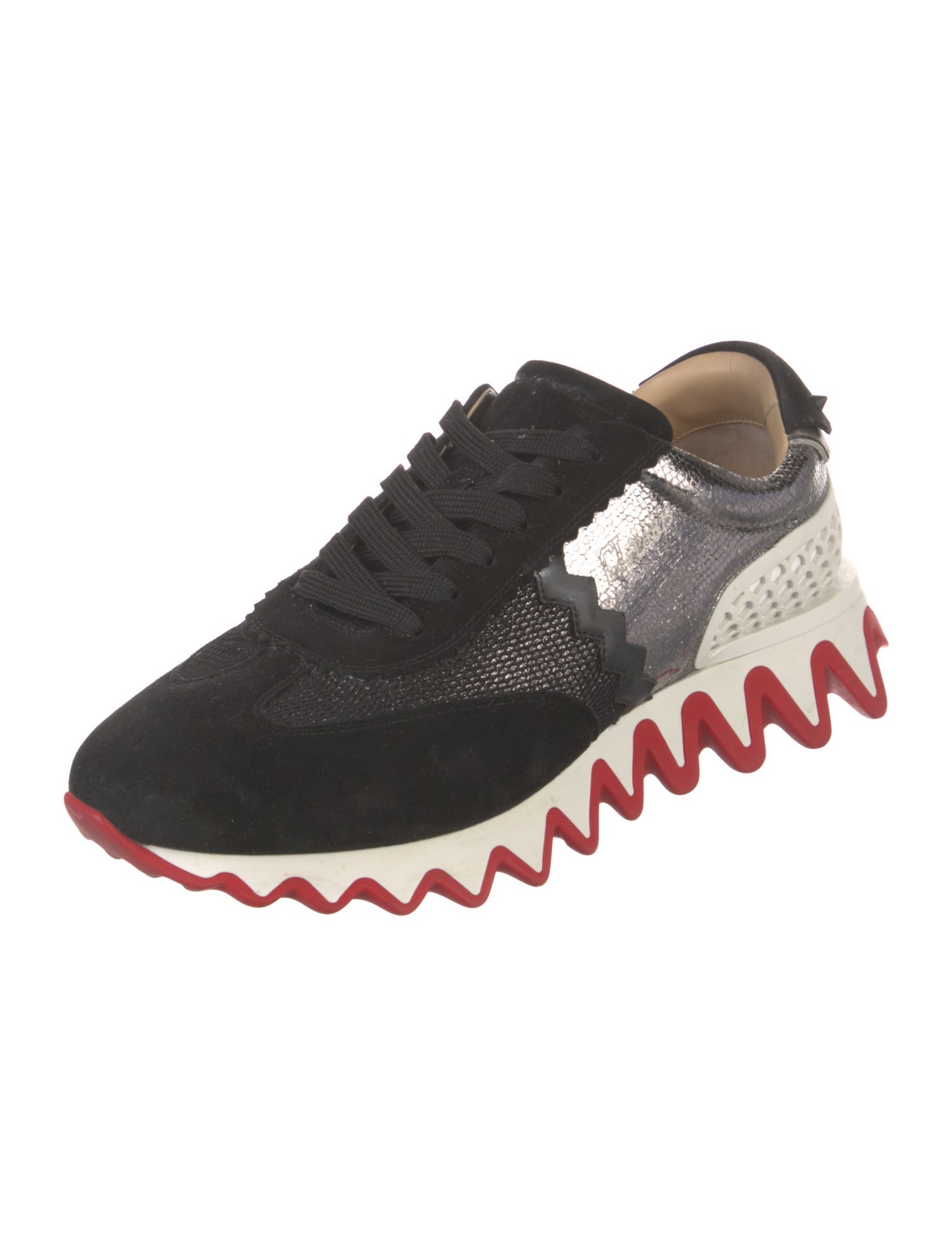 Christian Louboutin Spike Accents Leather Athletic Sneakers