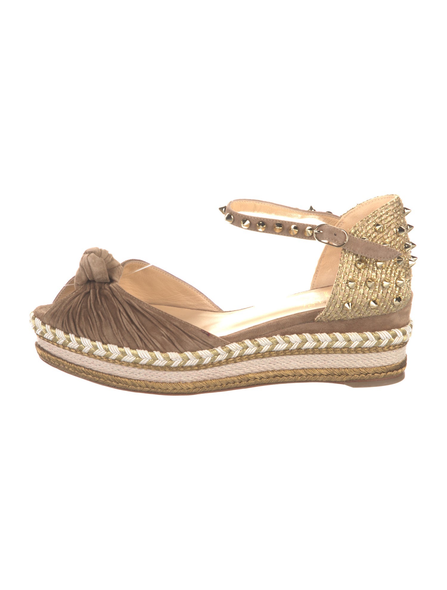 Christian Louboutin Spike Accents Suede Espadrilles