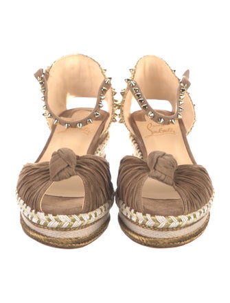 Christian Louboutin Spike Accents Suede Espadrilles