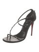 Christian Louboutin Leather Studded Accents Slingback Sandals