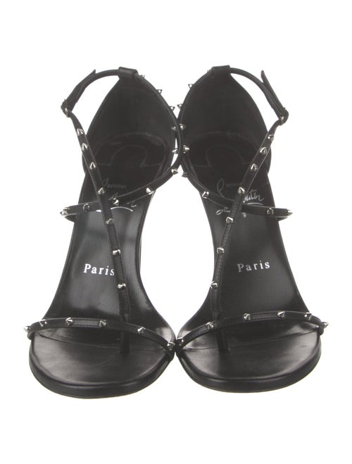 Christian Louboutin Leather Studded Accents Slingback Sandals