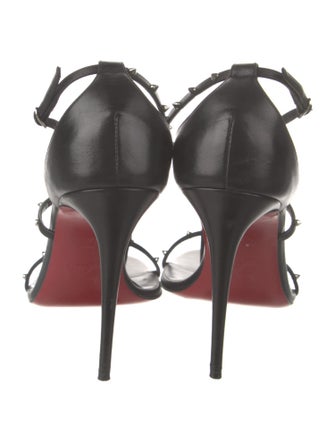 Christian Louboutin Leather Studded Accents Slingback Sandals