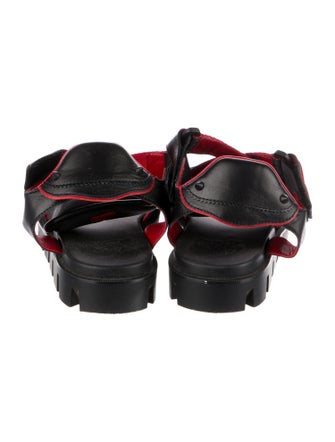 Christian Louboutin Spike Accents Graphic Print Gladiator Sandals