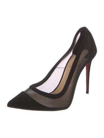Christian Louboutin Suede Mesh Accents Pumps