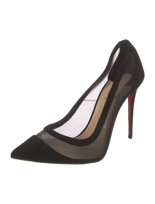 Christian Louboutin Suede Mesh Accents Pumps