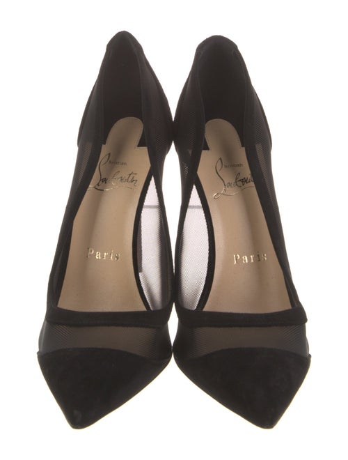 Christian Louboutin Suede Mesh Accents Pumps