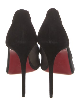 Christian Louboutin Suede Mesh Accents Pumps