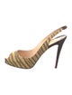 Christian Louboutin Animal Print Slingback Sandals