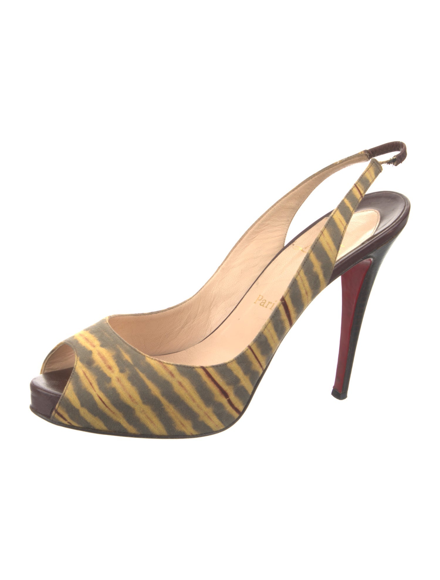 Christian Louboutin Animal Print Slingback Sandals