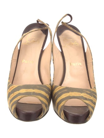 Christian Louboutin Animal Print Slingback Sandals