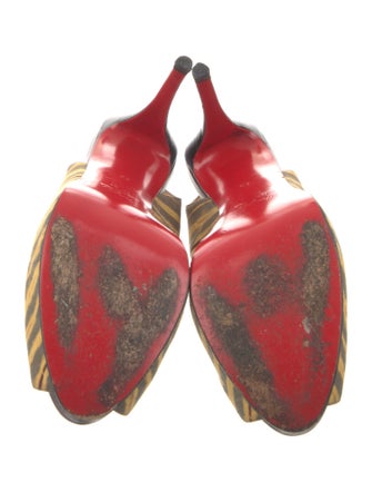 Christian Louboutin Animal Print Slingback Sandals