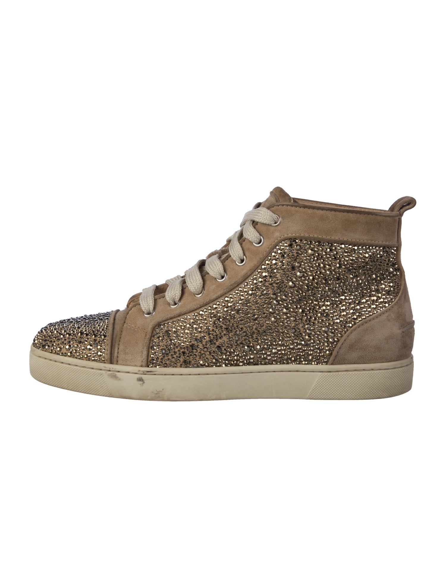 Christian Louboutin Suede Crystal Embellishments Sneakers