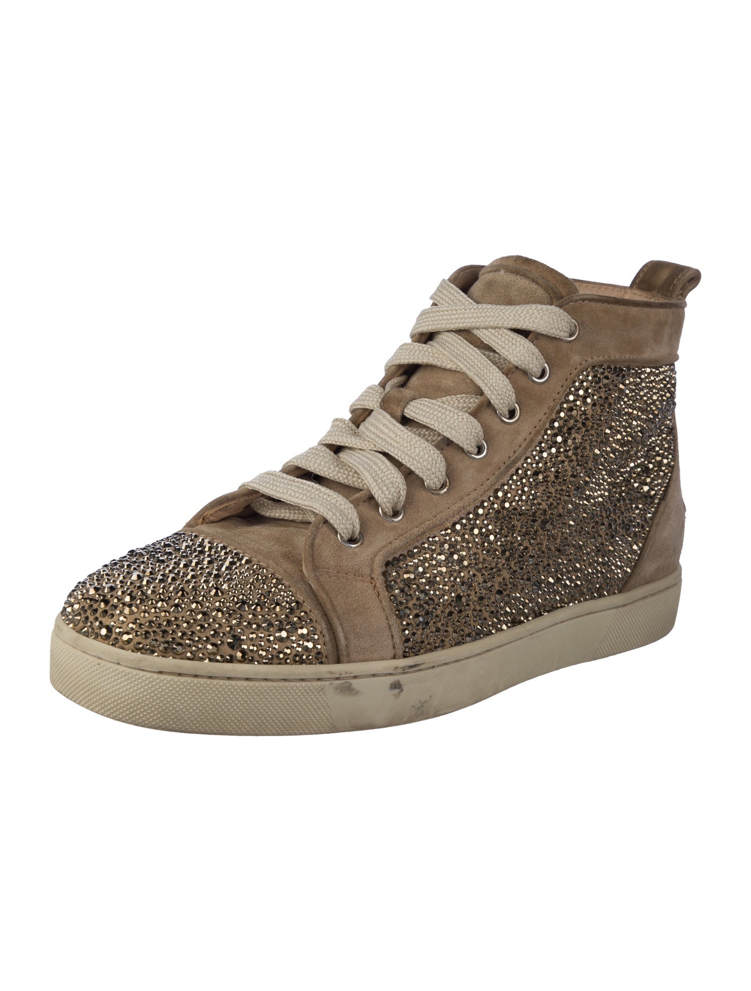 Christian Louboutin Suede Crystal Embellishments Sneakers