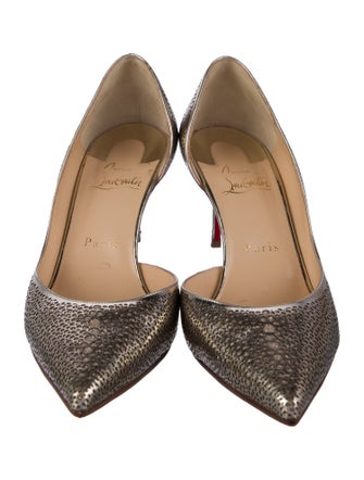 Christian Louboutin Leather Lasercut Accents D'Orsay Pumps