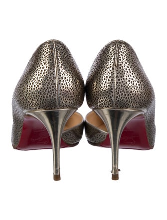 Christian Louboutin Leather Lasercut Accents D'Orsay Pumps