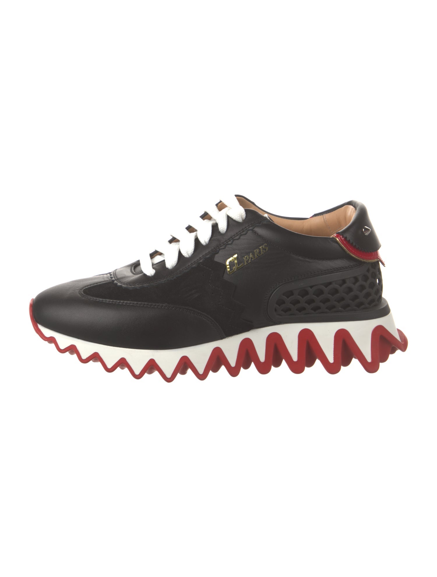 Christian Louboutin Spike Accents Leather Sneakers