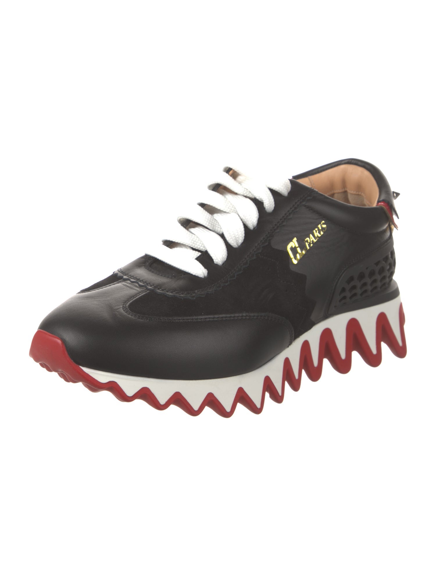 Christian Louboutin Spike Accents Leather Sneakers