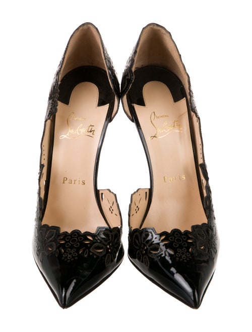 Christian Louboutin Patent Leather Lasercut Accents D'Orsay Pumps