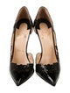 Christian Louboutin Patent Leather Lasercut Accents D'Orsay Pumps