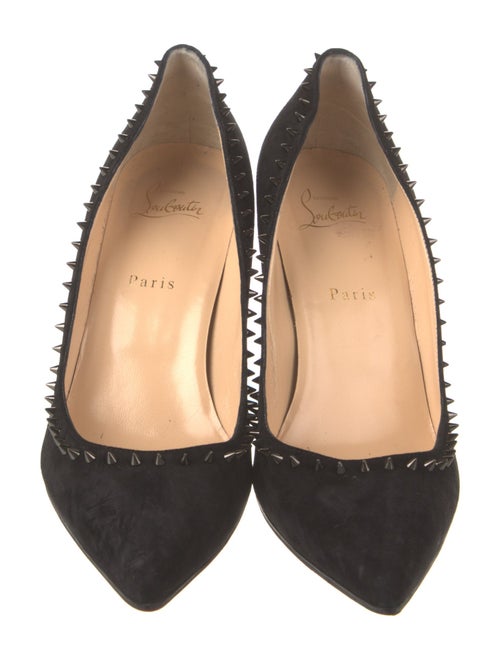 Christian Louboutin Anjalina 85 Veau Velours Spike Accents Pumps