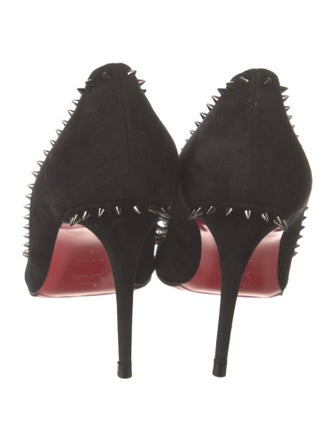 Christian Louboutin Anjalina 85 Veau Velours Spike Accents Pumps