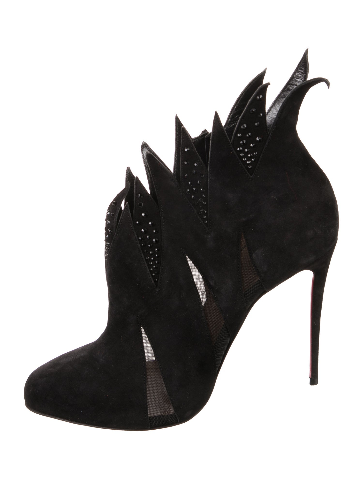 Christian Louboutin Suede Mesh Accents Pumps