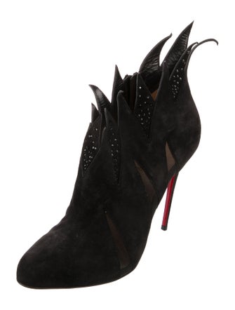 Christian Louboutin Suede Mesh Accents Pumps