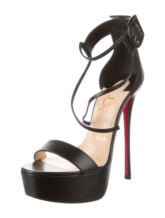 Christian Louboutin Guiptik 150 Lace Chantilly Leather Sandals