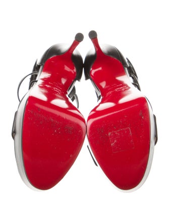 Christian Louboutin Guiptik 150 Lace Chantilly Leather Sandals