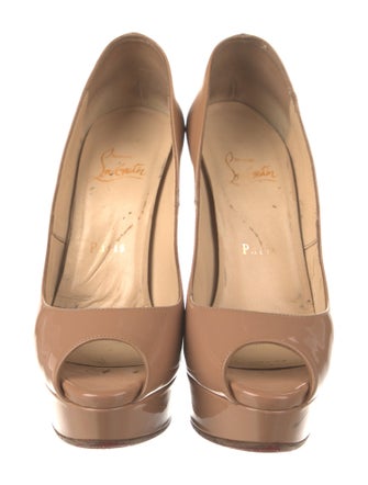Christian Louboutin Lady Peep 150 Patent Patent Leather Pumps